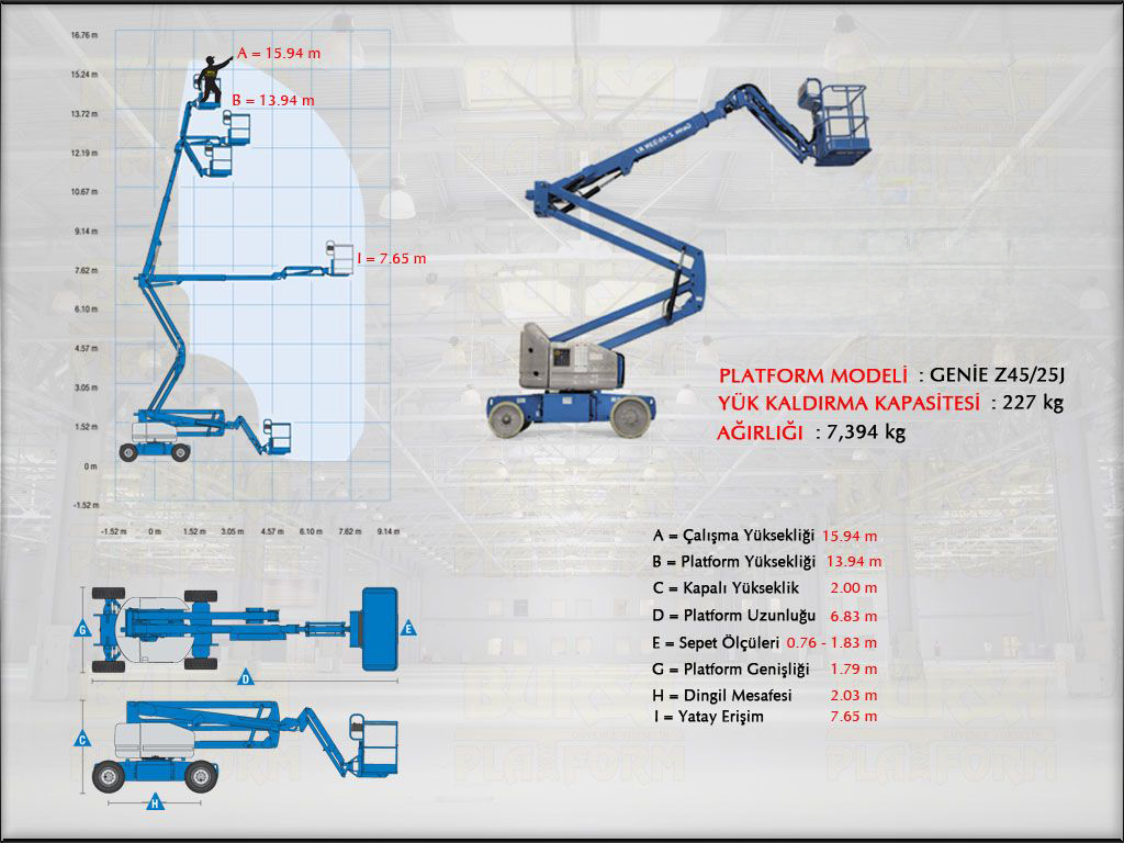 Akl Eklemli Manlift Platform 16 Metrelik Kiralama