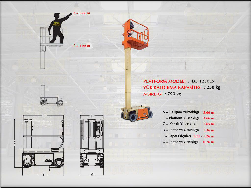 Dikey Manlift Platform 6 Metrelik Kiralama